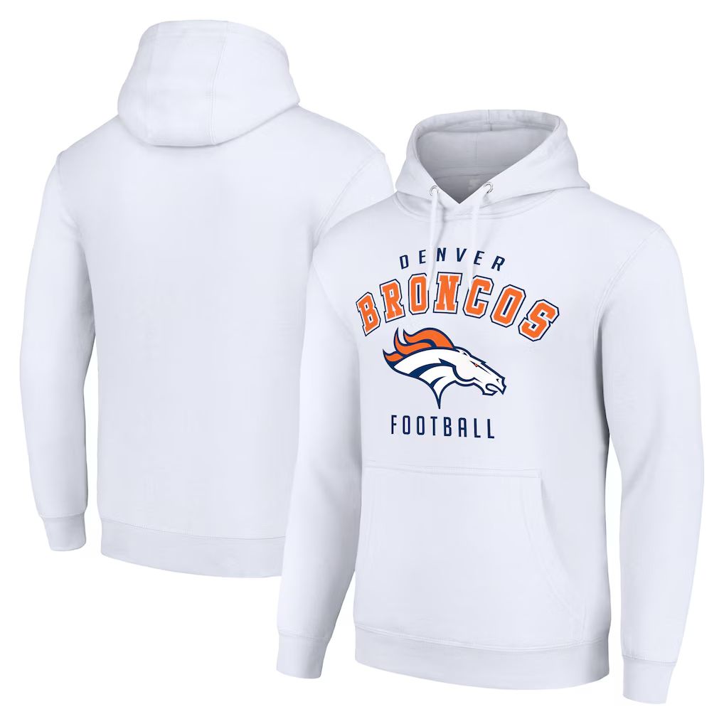 Men 2026 NFL Denver Broncos White Hoodie hooded style 03